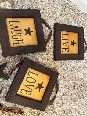 Rustic Live Laugh Love Wall Plaques
